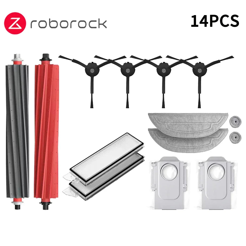 New Roborock S8 MaxV Ultra Robot Vacuum Spare Parts Main Side Brushes Mop Cloths HEPA Filters Dust Bags Accessories