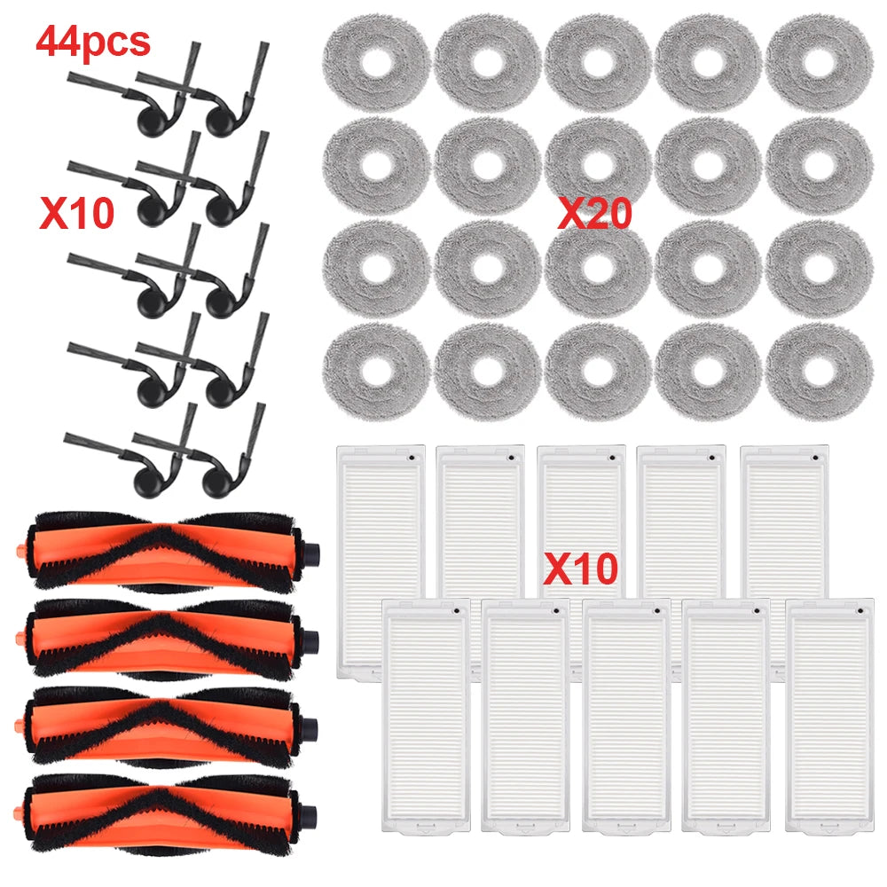 Complete Spare Parts Bundle for Xiaomi S40 PRO / OV71GL Robot Vacuum Mop Cloth Main Roller Side Brushes Dust Bag Washable Filter