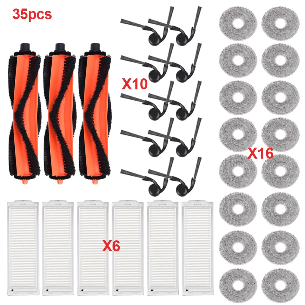 Replacement Kit Parts For Xiaomi S40 Pro/OV71GL Robot Vacuum Cleaner Side Brush Filter Main Roller Brush Mop Cloth Accessories