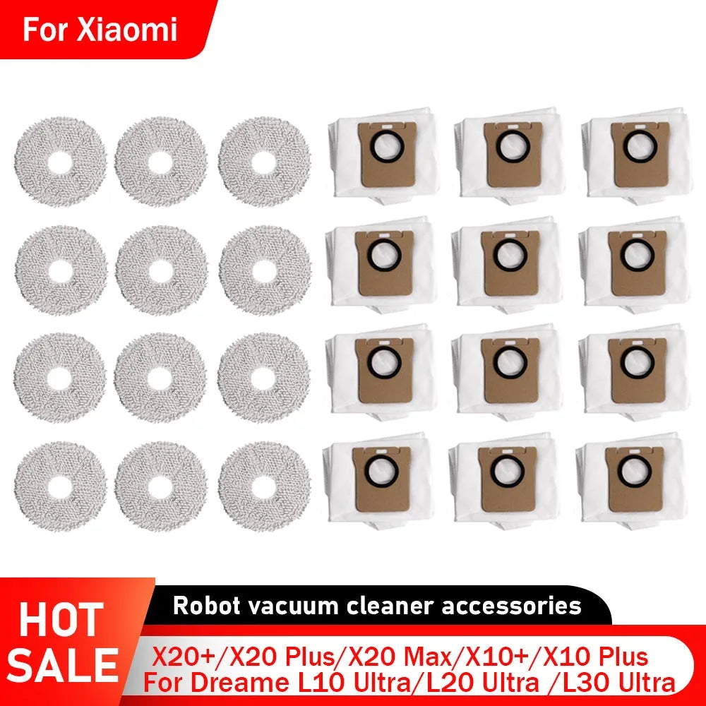 Dust Bag Mop Pads Kit for Xiaomi X20+/X20 Plus/X20 Max/X10+/