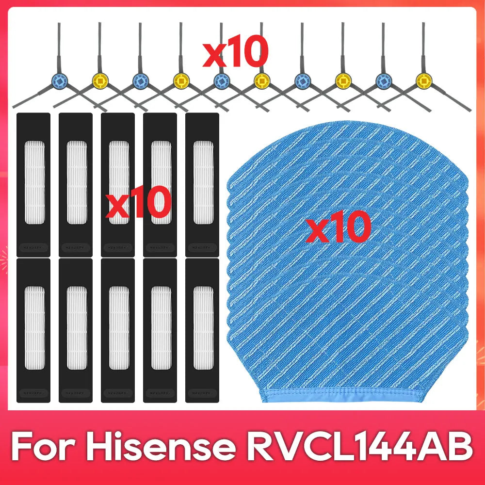 Fit For Hisense RVCL144AB Part Accessories Main Side Brush Filter Mop Robot Vacuum Cleaner Kit