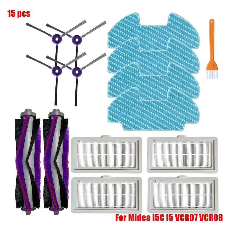 For Midea I5 I5C VCR07 VCR08 Robot Vacuum Cleaner Midea I5C Spare Parts Roller Brush Mop Bracket Dust Box Water Tank Accessories