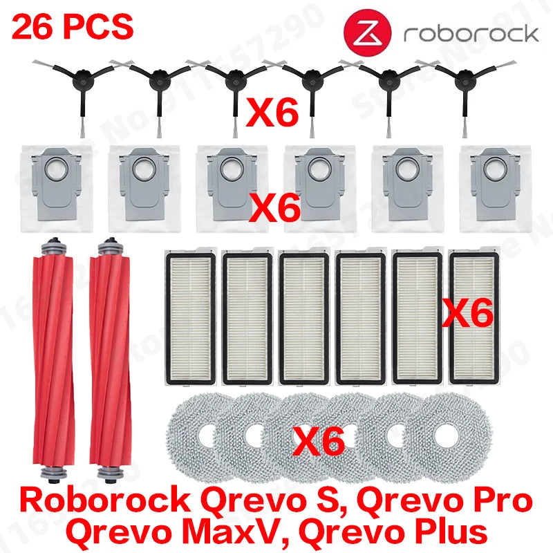 Roborock Qrevo S Qrevo Pro Qrevo MaxV Qrevo Plus Vacuum Parts Main Roller Side Brush Filter Mop Pad Cloth Dust Bag