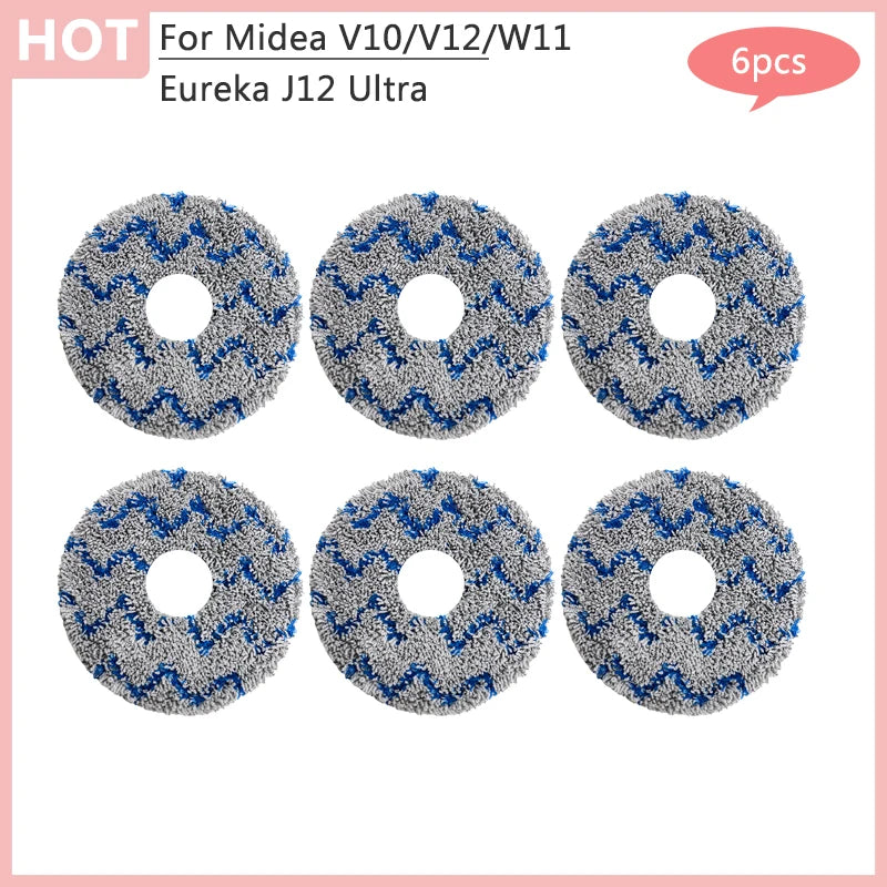 For Midea V10 V12 W11 Robot Vacuum Cleaner Eureka J12 Ultra Main Side Brush Hepa Filter Dust Bag Rag Accessories Parts