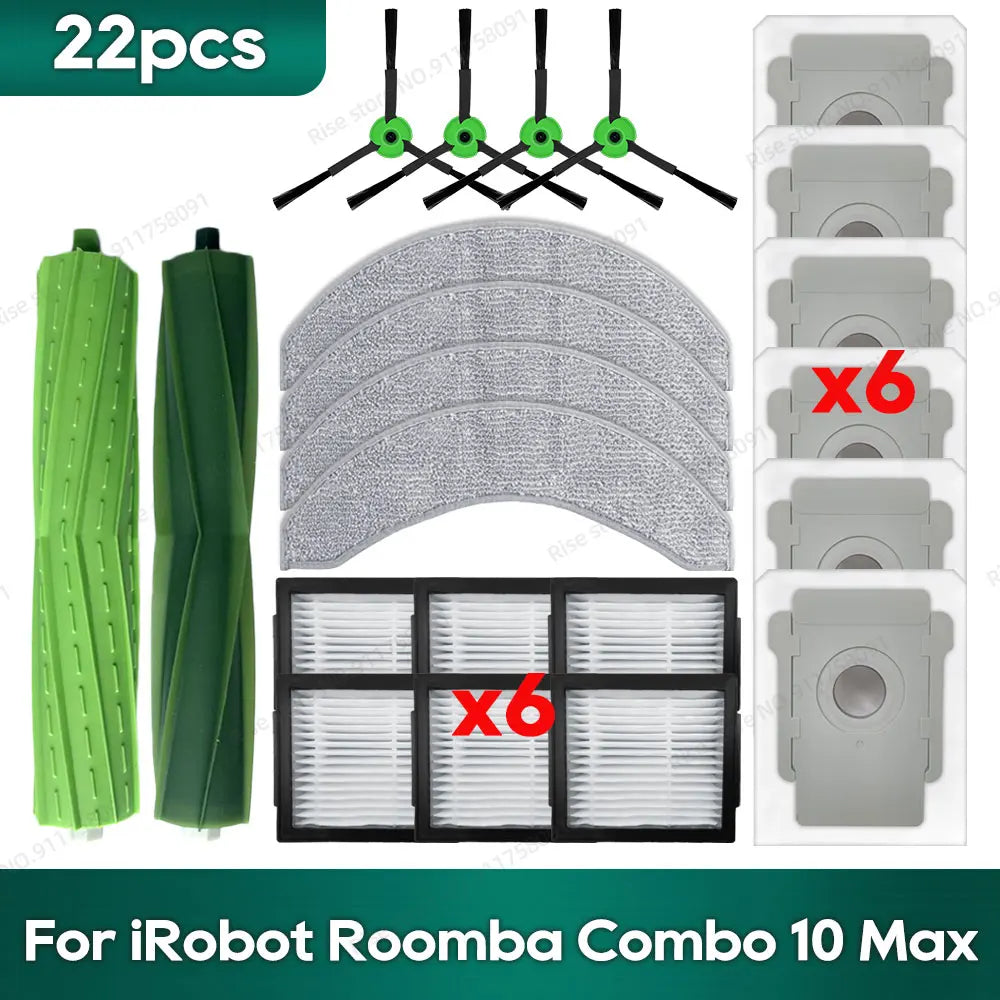 Compatible for irobot Roomba Combo 10 Max Robot Vacuum Accessories Main Brush Hepa Filter Mop Rag Dust Bag Replacement Parts
