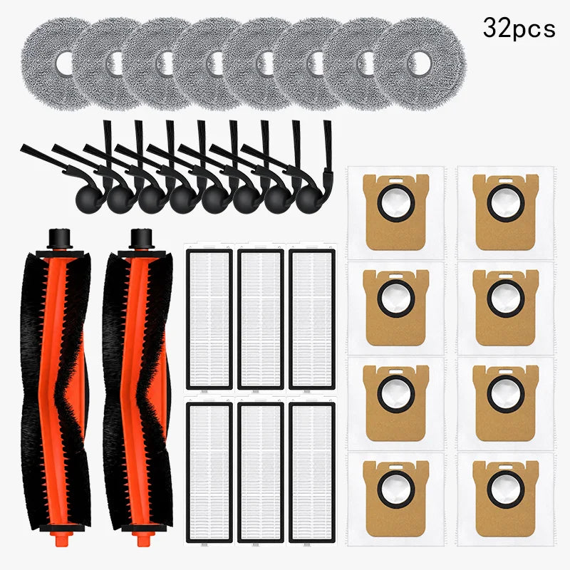 For Xiaomi H50 PRO / H50 Robot Vacuum Parts Main Brush Side Brush Hepa Filter Mop Cloth Dust Bag Replacement Accessories