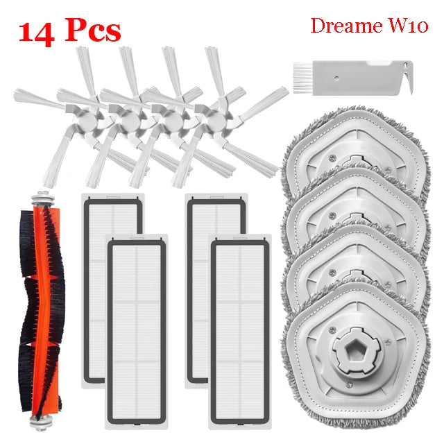 For XiaoMi Dreame Bot W10 Self-Cleaning Robot Vacuum And Mop Main Side Brush HEPA Filter Mop Pad Dust Box Vacuum Cleaner Parts