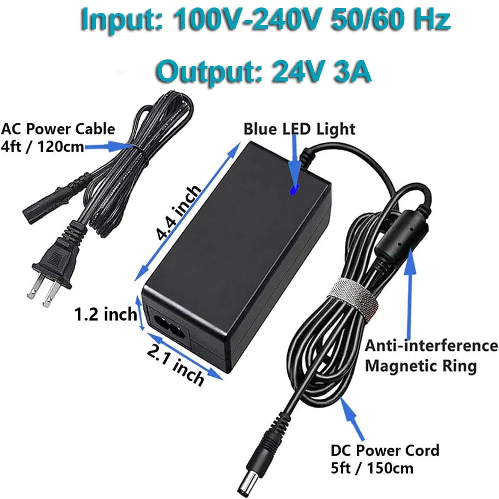 24V Power Supply for Logitech G920 G29 G25 G27 G923 G940 Dri