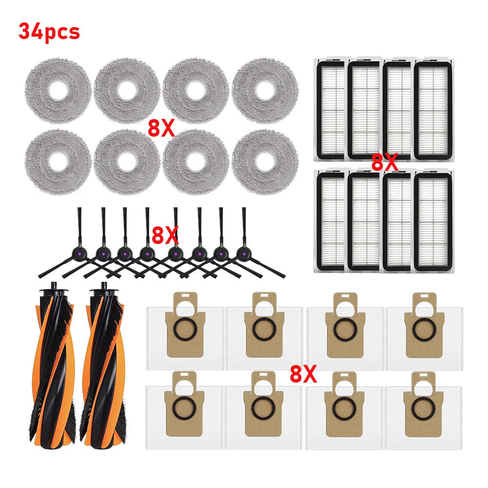 For JONR P20 PRO / T5 Pro Main Side Brush Hepa Filter Mop Cloth Dust Bag Easy Replace Full Cleaning Robot Vacuum Spare Part