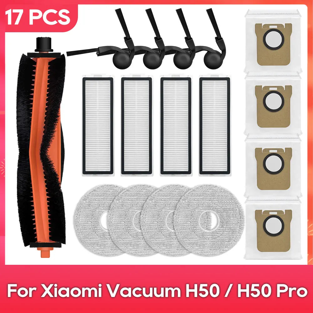 Compatible with ( Xiaomi Robot Vacuum H50 / H50 Pro ) Main Side Brush Filter Mop Dust Bag Parts Accessories Replacement