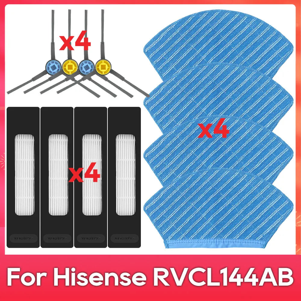 Fit For Hisense RVCL144AB Part Accessories Main Side Brush Filter Mop Robot Vacuum Cleaner Kit