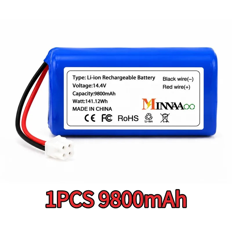 MINNAAOO 12800mAh 14.8V High Capacity Li-ion Battery For HUTT W55 W66 DDC55 DDC51 Window Cleaning Robot