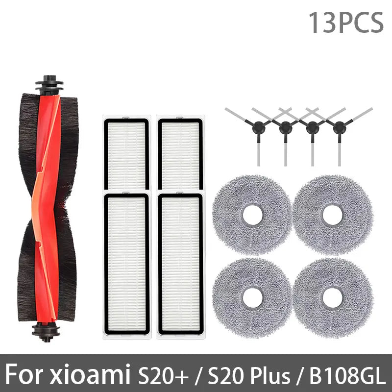 For Xiaomi Robot Vacuum S20+ / B108GL / B108CN / B113CN Parts Accessories Main Side Brush Hepa Filter Mop Cloth Replacement