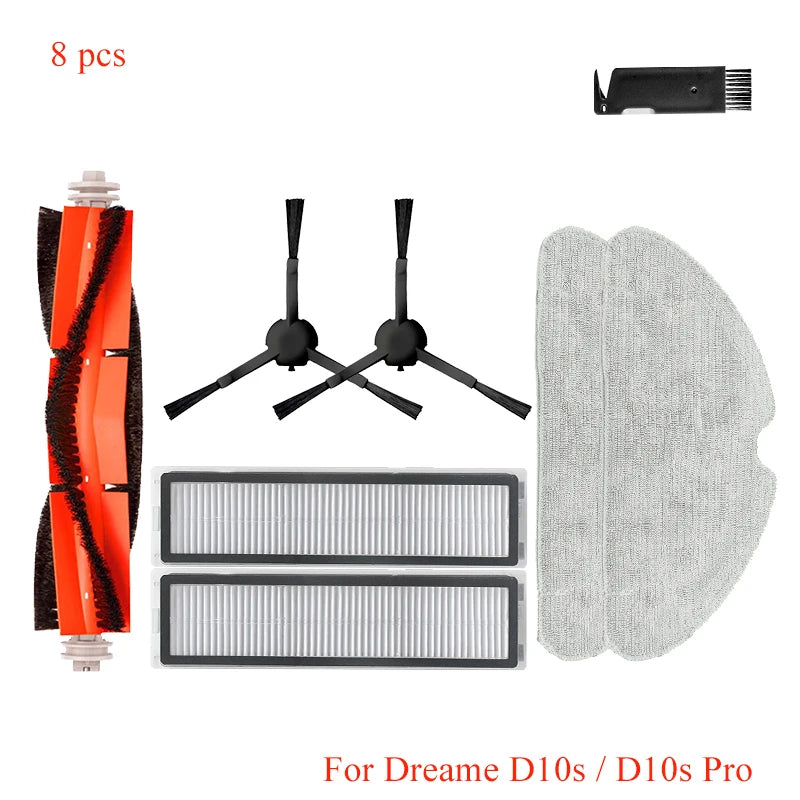 For Dreame Bot D10s / D10s Pro Robot Vacuum Cleaner Roller Main Side Brush Hepa Filter Mop Pad Spare Parts Accessories