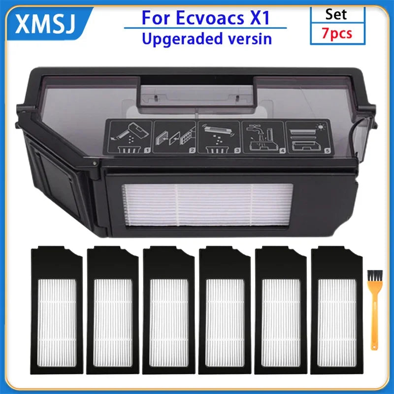 For Ecovacs Deebot X1 OMNI Dust Box Accessories X1 TURBO / T10 Robot Vacuum Cleaner Dust Bin HEPA filter Replacement spare parts