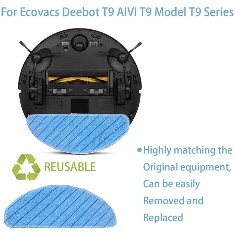 Washable Mop Cloth Pad For Ecovacs Deebot T8 T9 AIVI T9 Mode