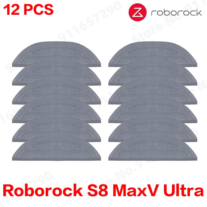 Roborock S8 MaxV Ultra Robot Vacuum Spare Parts Main Side Brushes Mop Cloths HEPA Filters Dust Bags Accessories