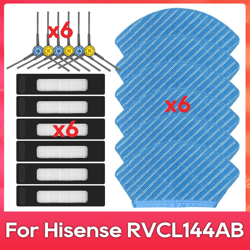 Fit For Hisense RVCL144AB Part Accessories Main Side Brush Filter Mop Robot Vacuum Cleaner Kit