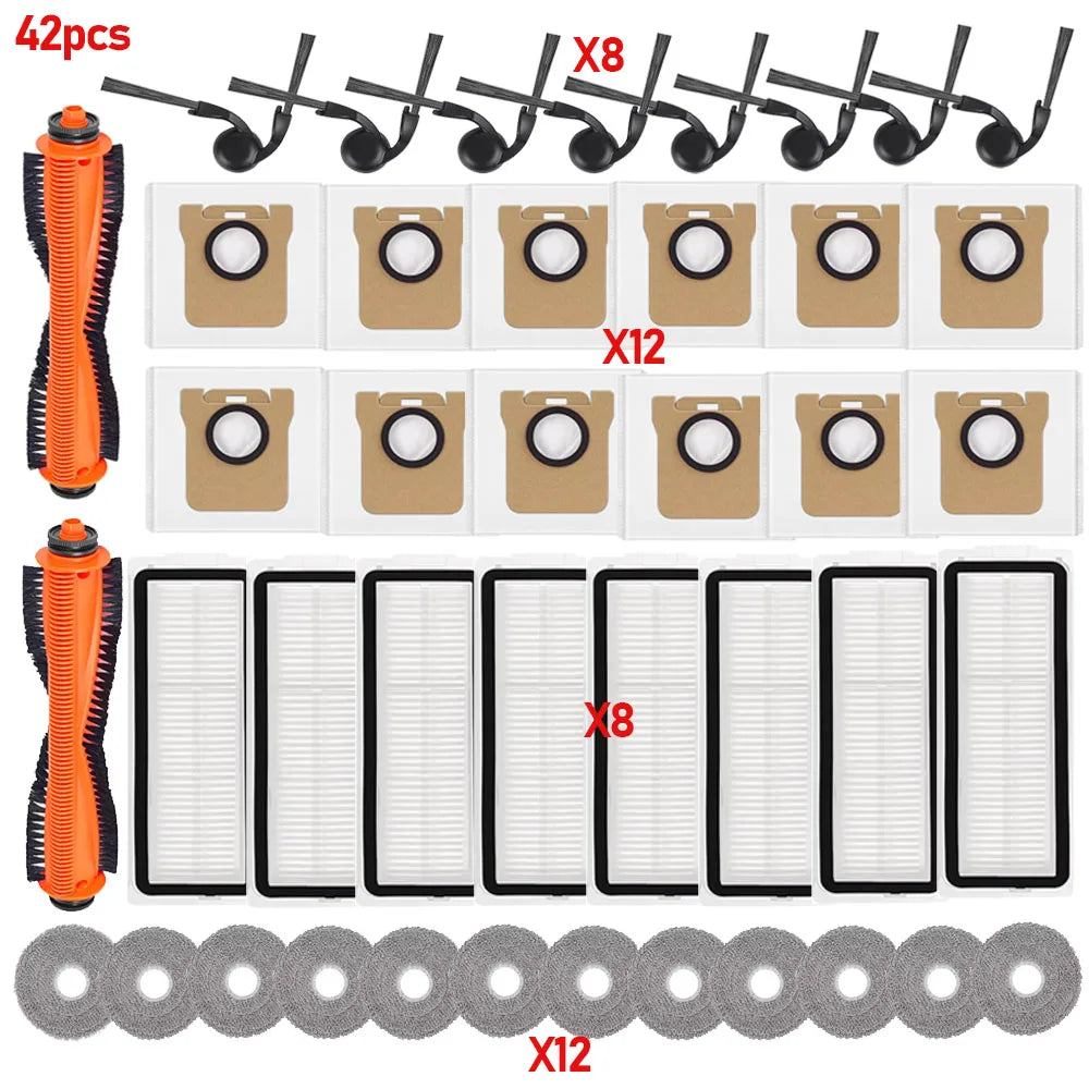 Mop Cloth Dust Bags Fit For Xiaomi 5 Pro/OV21CN Robot Vacuum Hepa Filter Side Brush Main Brush Dust Bag Filters Replacement Part