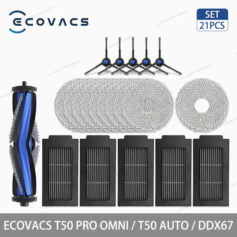 ECOVACS T50 PRO OMNI / T50 AUTO / DDX67 Robot Vacuum Cleaner Accessories Main Side Brush Hepa Filter Mop Cloth Dust Bag Parts