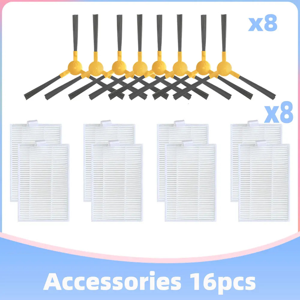 Accessories For ABIR X5 / X6 / X8 Genio Navi N600 Robotic Vacuum Cleaner 3-Arms Side Brush Hepa Filter Replacement Spare Parts