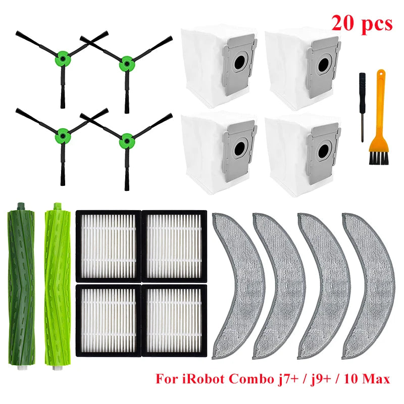 For IRobot Roomba Combo J7+ J9+ 10 Max Robot Vacuum Cleaner Part Main Side Brush HEPA Filter Mop Cloth Accessories Replacement