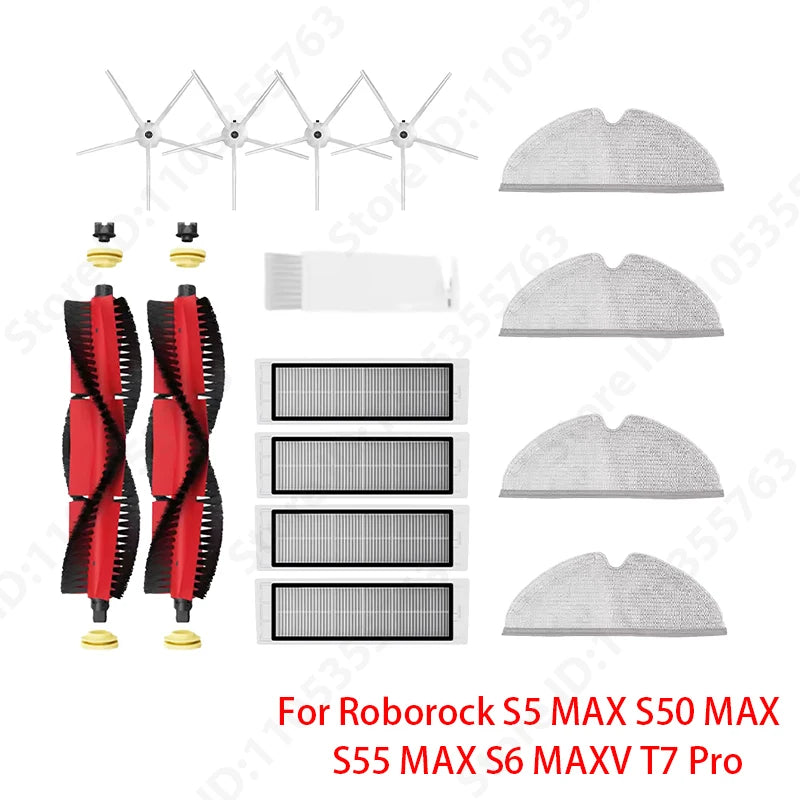 Roborock S5 MAX S50 MAX S55 MAX S6 MAXV HEPA Filter Side/Main Brush Water Tank Tray Mop Dust Box Vacuum Cleaner Accessories