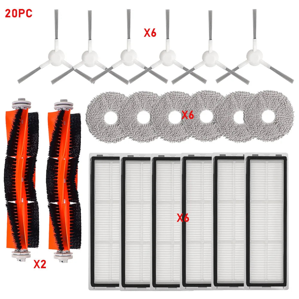 Roller Side Brush Hepa Filter Mop Cloths For Xiaomi S10 Plus B105 S20 Plus B108GL Robot Vacuum Cleaner Accessories Parts Kit