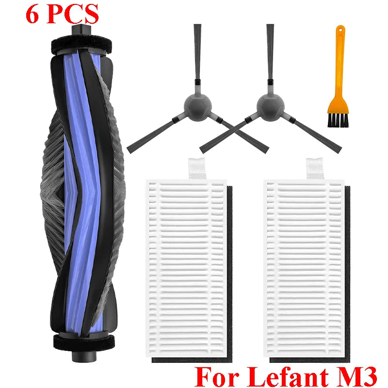 Accessories For Lefant M3 / M3 MAX / M3L HEPA Filters Robot Vacuum Cleaner Main Side Brush Mop Cloth Pads Dust Bags