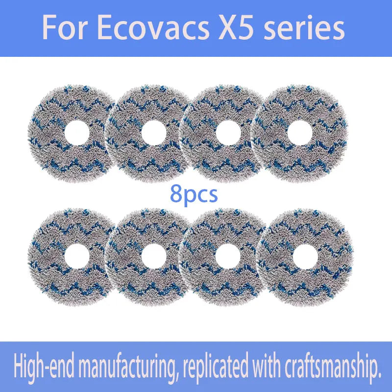 For Ecovacs DEEBOT X5 OMNI/X5 PRO OMNI Robot Vacuum Consumables Include Main Side Brushes Dust Bags Mop Pads Roller Brushes