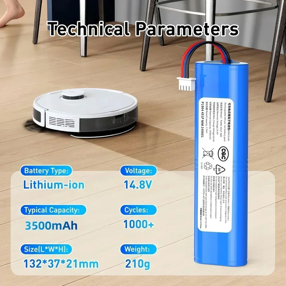 6500mAh Replacement Battery for Ecovacs Deebot Ozmo 900 901 