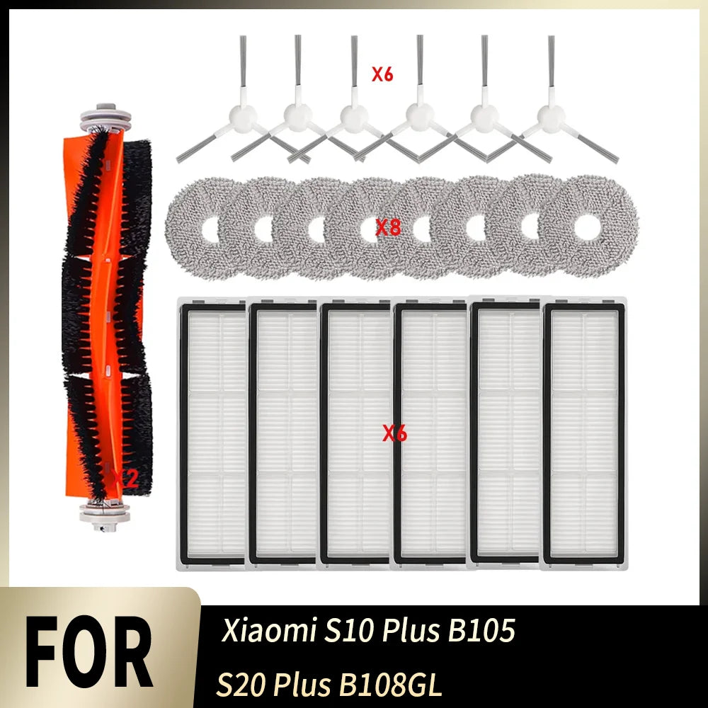Roller Side Brush Hepa Filter Mop Cloths For Xiaomi S10 Plus