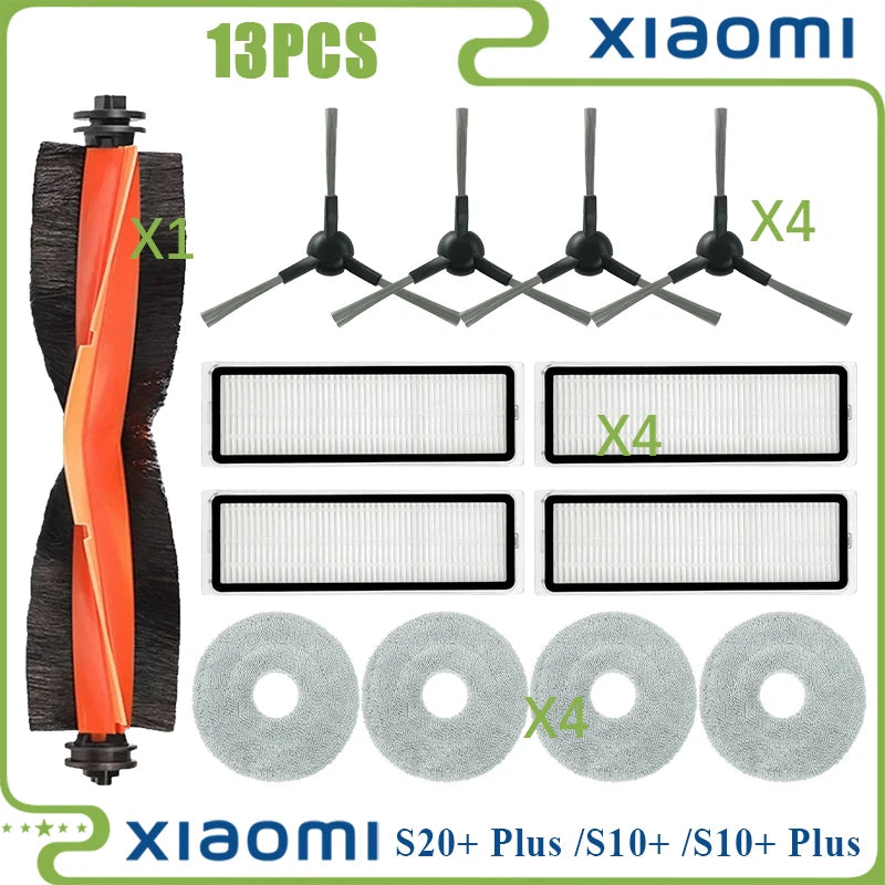 For Xiaomi Robot Vacuum S20+ Plus B108GL/ S10+ Plus B105 Parts Main Roller Side Brush Hepa Filter Mop Cloth Accessories