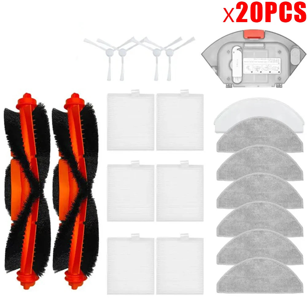 For Xiaomi S20 E12 E10 B112 Robot Vacuum Cleaner Accessories Main Brush Side Brush Mop Cloth HEPA Filter Spare Parts