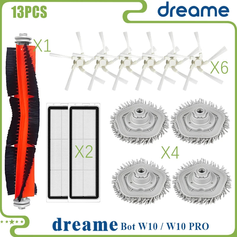Dreame Bot W10 / W10 PRO Accessories Robot Vacuum Cleaner HEPA Filter Main Side Brush Mop Cloth pad Replacement Parts