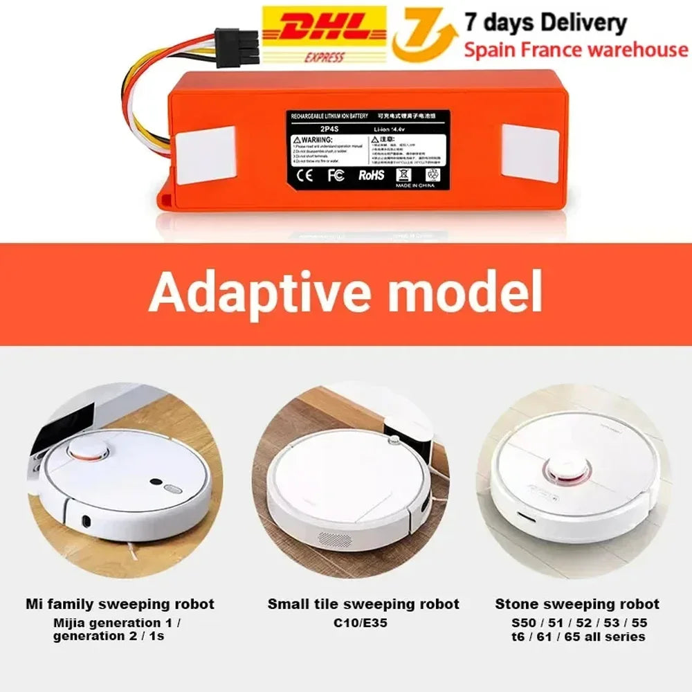 14.4v BRR 2P4S 5200D Replacement Battery for XIAOMI 1ST 1S R