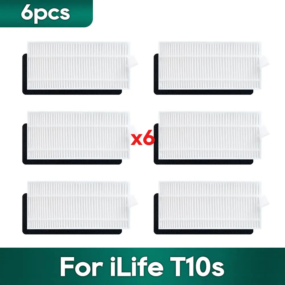 Compatible For iLife T10s Robot Vacuums Replacement Spare Parts Accessories Main Side Brush Hepa Filter Mop Cloth Wipe Dust Bag