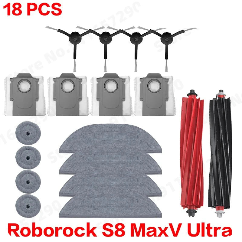 Roborock S8 MaxV Ultra Robot Vacuum Cleaner Accessories Mop Cloth Vacuum Bags Side Brush Filter Replaceable Spare Parts