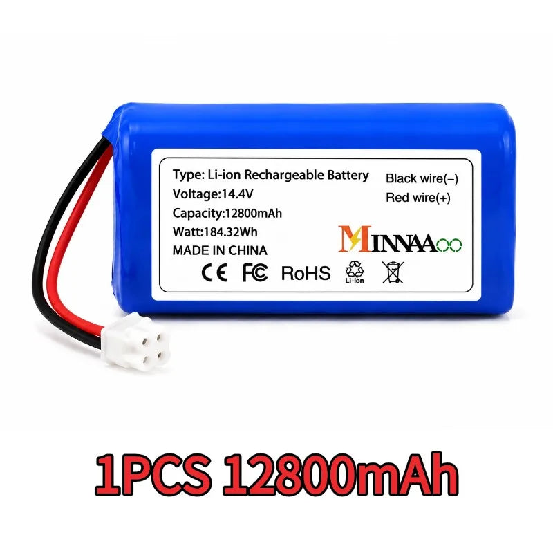 MINNAAOO 12800mAh 14.8V High Capacity Li-ion Battery For HUTT W55 W66 DDC55 DDC51 Window Cleaning Robot