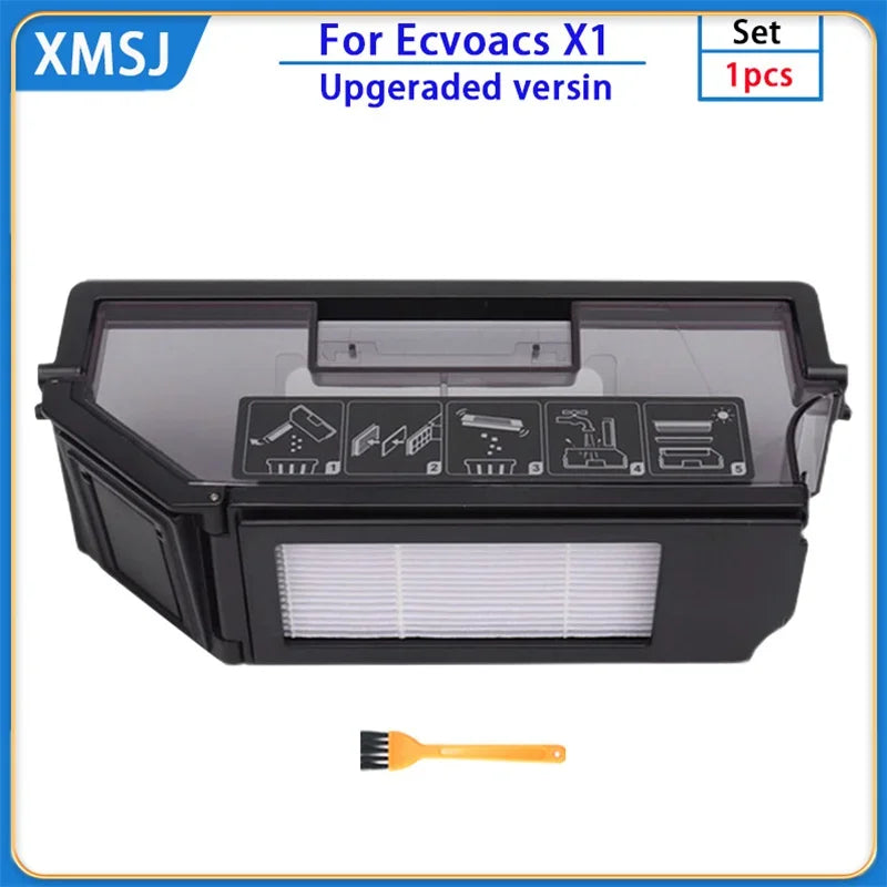 For Ecovacs Deebot X1 OMNI Dust Box Accessories X1 TURBO / T10 Robot Vacuum Cleaner Dust Bin HEPA filter Replacement spare parts