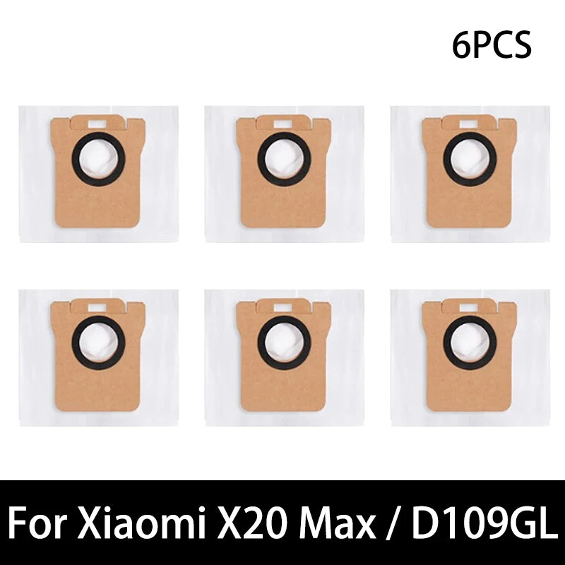 For Xiaomi X20 Max / D109GL Robot Vacuum Parts Main Brush Side Brush Hepa Filter Mop Cloth Dust Bag Replacement Accessories