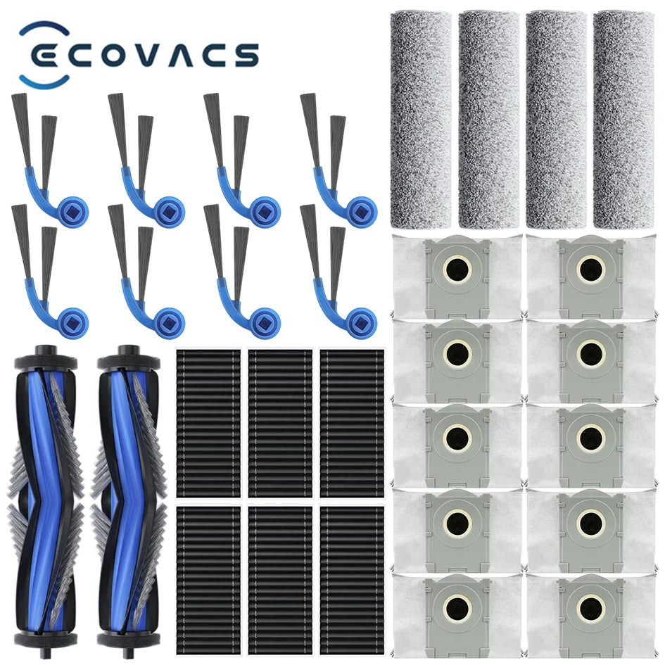 ECOVACS T80 PRO OMNI / T80 OMNI Robot Vacuum Spare Parts Main Side Brushes Mop Cloths HEPA Filters Dust Bags Accessories