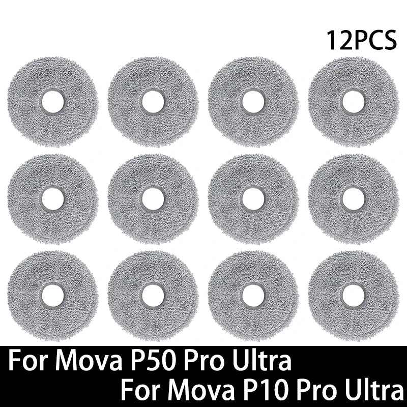For Mova P50 Pro Ultra / Mova P10 Pro Ultra Robot Vacuum Spare Parts Main Side Brush Hepa Filter Mop Cloth Dust Bag Accessories