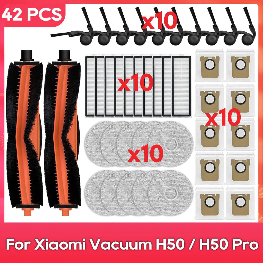 Compatible with ( Xiaomi Robot Vacuum H50 / H50 Pro ) Main Side Brush Filter Mop Dust Bag Parts Accessories Replacement