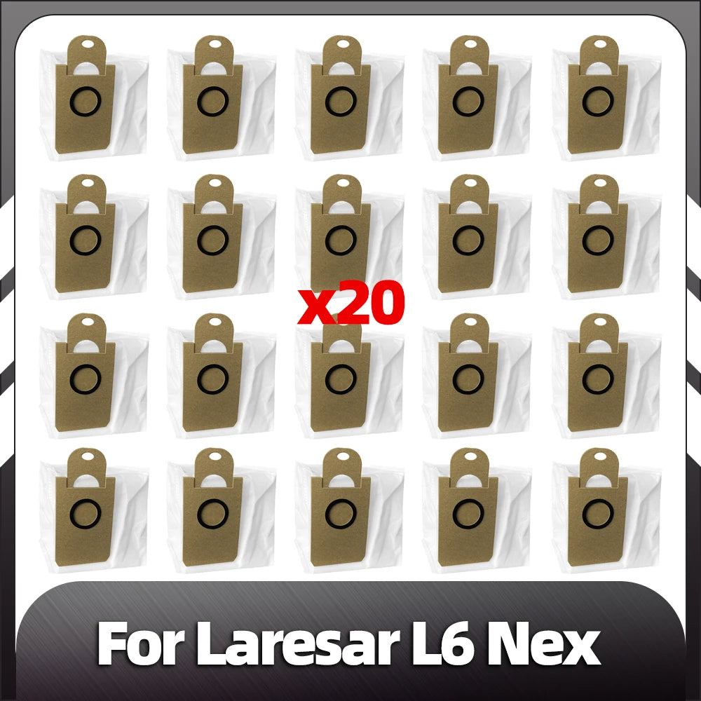 Compatible for Laresar L6 Nex Robot Vacuum Replacement Main Side Brush HEPA Filter Mop Pads Dust Bags Spare Parts Accessories