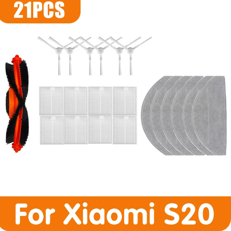 For Xiaomi Vacuum cleaner S20 / D106 E12 E10 B112 Accessories Replacement Main Side Brush Mop Cloth Filter Part