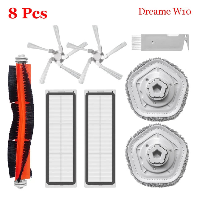 For XiaoMi Dreame Bot W10 Self-Cleaning Robot Vacuum And Mop Main Side Brush HEPA Filter Mop Pad Dust Box Vacuum Cleaner Parts