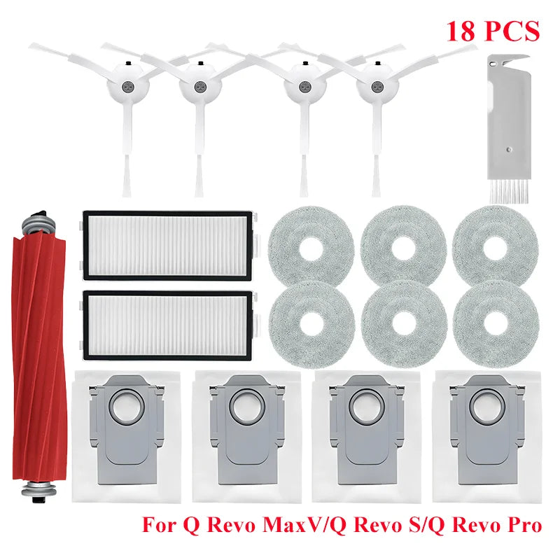 Accessories For Roborock Q Revo MaxV/Q Revo S/Q Revo Pro Vacuum Cleaner Part Main Brush Mop Cloth Dust Bag Mopping Cloth Pad