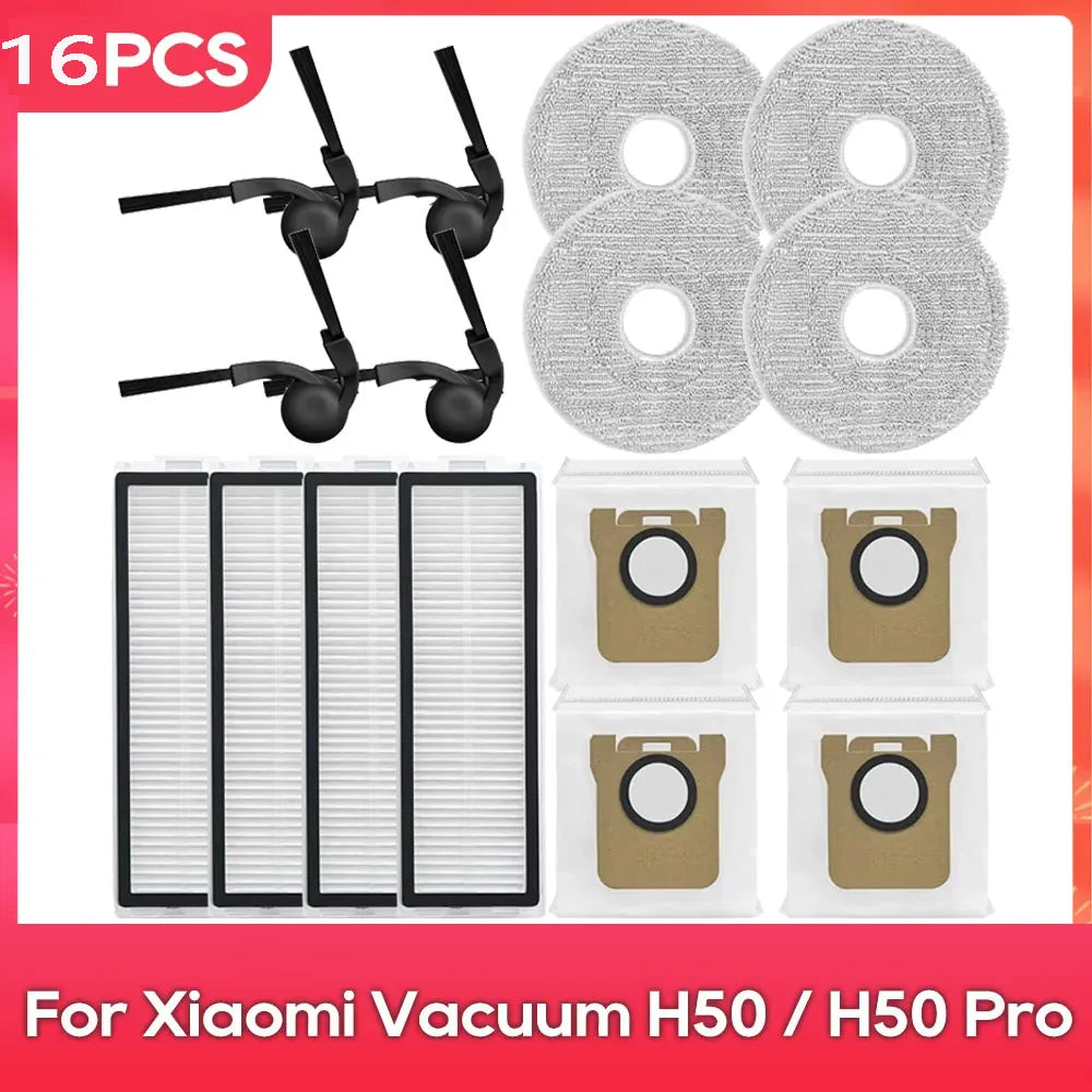 Compatible with ( Xiaomi Robot Vacuum H50 / H50 Pro ) Main Side Brush Filter Mop Dust Bag Parts Accessories Replacement