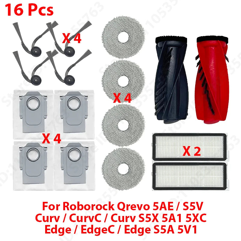 For ( Roborock Qrevo 5AE / S5V / Curv / CurvC / Curv S5X 5A1 5XC / Edge / EdgeC / Edge S5A 5V1 ) Parts Brush Filter Mop Bag